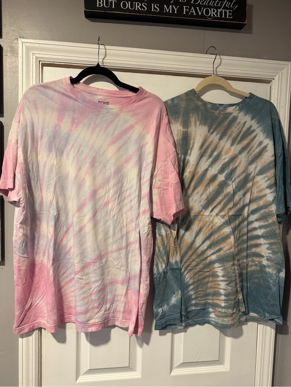 Bundle of Two Victoria's Secret PINK Tie-Dye T-Shirts One Size Preowned GUC